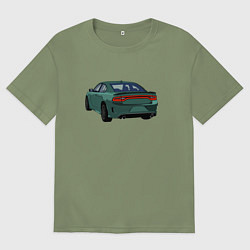 Футболка оверсайз мужская Dodge Charger SRT American Car, цвет: авокадо