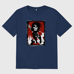 Футболка оверсайз мужская Punk is not a crime, цвет: тёмно-синий