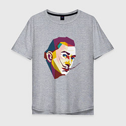 Мужская футболка оверсайз Сальвадор Дали портрет в стиле поп арт