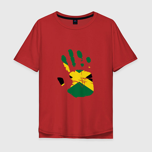 Мужская футболка оверсайз Hand Jamaica / Красный – фото 1