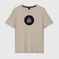 Мужская футболка оверсайз Иллюминаты - пирамида, глаз, змея
