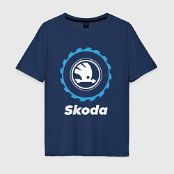 Футболка оверсайз мужская Skoda в стиле Top Gear, цвет: тёмно-синий