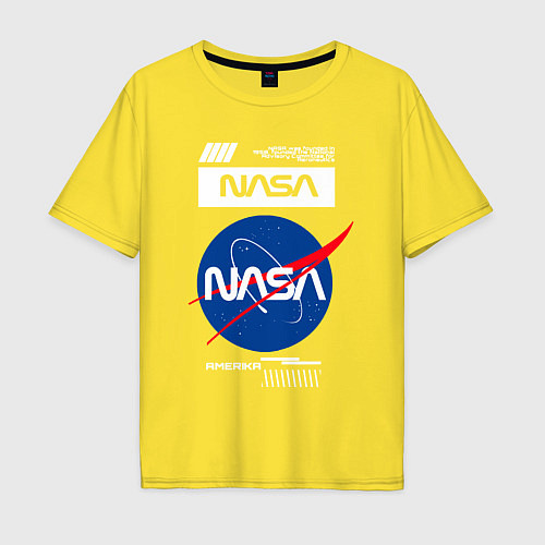 Мужская футболка оверсайз Nasa - Logo / Желтый – фото 1