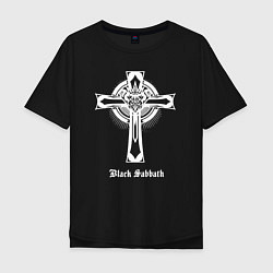 Мужская футболка оверсайз Black sabbath крест