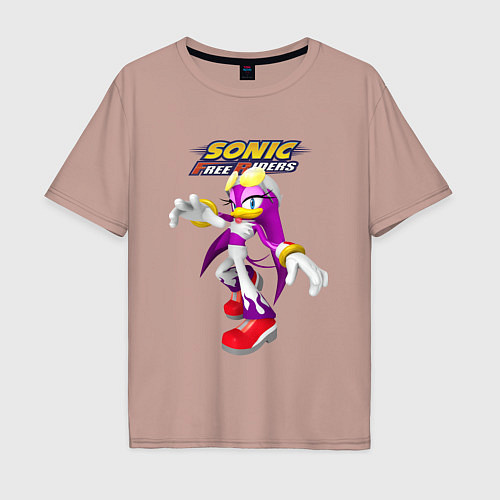 Мужская футболка оверсайз Sonic - ласточка Вейв - Free riders / Пыльно-розовый – фото 1