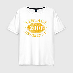 Футболка оверсайз мужская Винтаж 2001 лимитированная серия, цвет: белый
