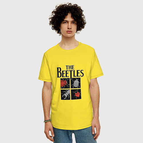 Мужская футболка оверсайз The Beatles - Жуки / Желтый – фото 3