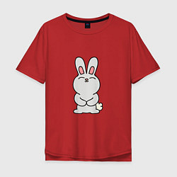 Футболка оверсайз мужская Cute Rabbit, цвет: красный