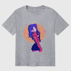 Мужская футболка оверсайз Misato Katsuragi Evangelion