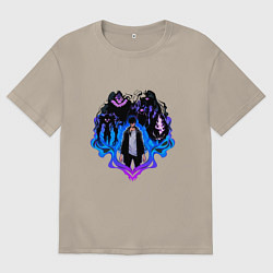 Футболка оверсайз мужская Сон Джин Ву - поднятие уровня в одиночку, цвет: миндальный