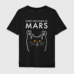 Мужская футболка оверсайз Thirty Seconds to Mars rock cat