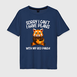 Мужская футболка оверсайз Извините у меня есть планы на мою красную панду