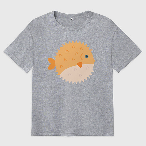 Мужская футболка оверсайз Иглобрюхая рыба-ёж / Меланж – фото 1