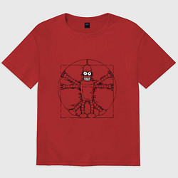 Футболка оверсайз мужская Vitruvian Bender, цвет: красный