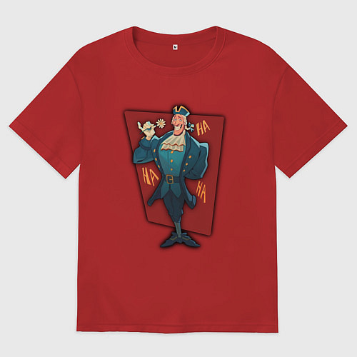 Мужская футболка оверсайз Ливси с цветком / Красный – фото 1