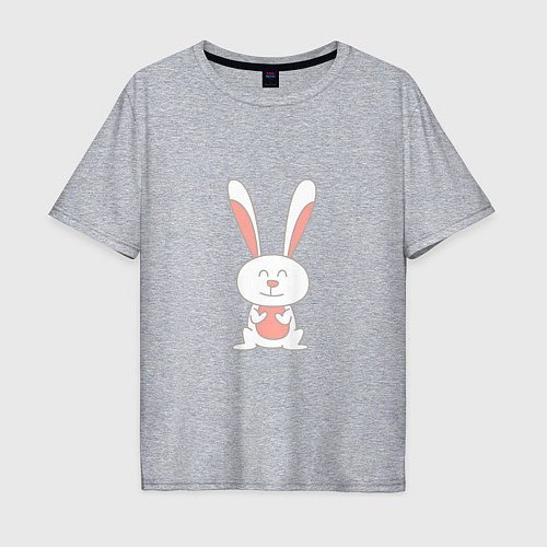 Мужская футболка оверсайз Smiling Rabbit / Меланж – фото 1