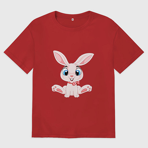 Мужская футболка оверсайз Baby - Rabbit / Красный – фото 1
