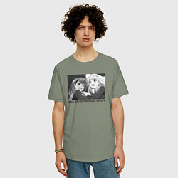 Футболка оверсайз мужская Чисаки и Юна - Юна из гостиницы Юраги, цвет: авокадо — фото 2