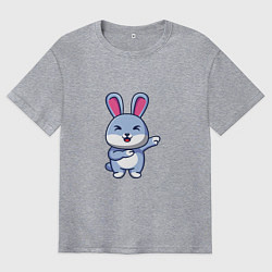 Футболка оверсайз мужская Bunny Dab, цвет: меланж