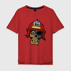 Мужская футболка оверсайз Череп пожарного