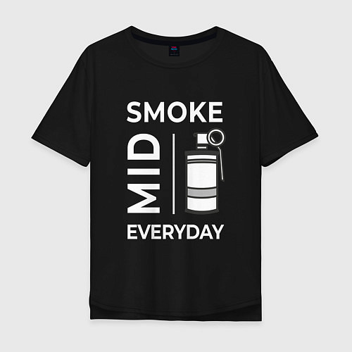 Мужская футболка оверсайз Smoke Mid Everyday / Черный – фото 1