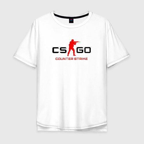 Мужская футболка оверсайз Counter Strike логотип / Белый – фото 1