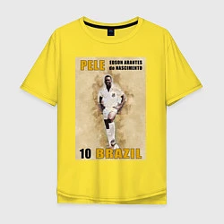 Футболка оверсайз мужская Король футбола Пеле, цвет: желтый