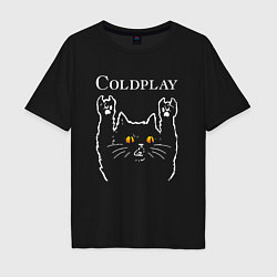 Мужская футболка оверсайз Coldplay rock cat