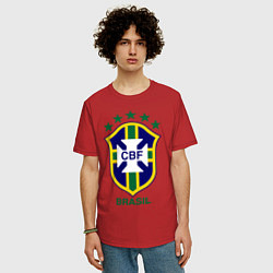 Футболка оверсайз мужская Brasil CBF, цвет: красный — фото 2