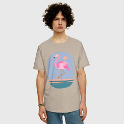 Футболка оверсайз мужская Фламинго, цвет: миндальный — фото 2