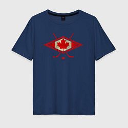 Мужская футболка оверсайз Флаг Канады хоккей