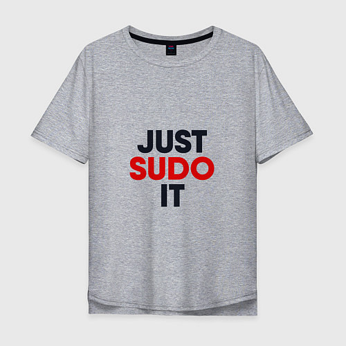 Мужская футболка оверсайз Just sudo / Меланж – фото 1