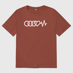 Футболка оверсайз мужская Люблю свою Audi, цвет: кирпичный