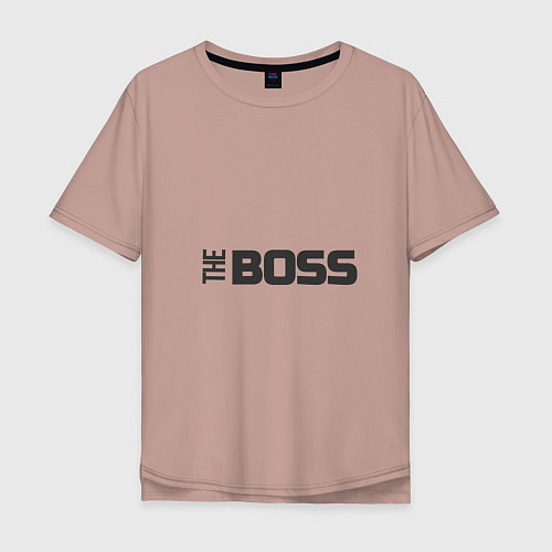 Мужская футболка оверсайз THE BOSS / Пыльно-розовый – фото 1
