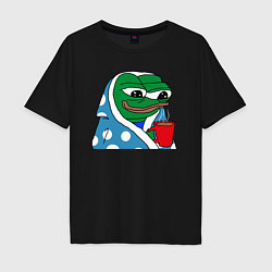 Мужская футболка оверсайз Frog Pepe мем