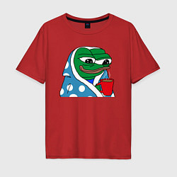 Мужская футболка оверсайз Frog Pepe мем