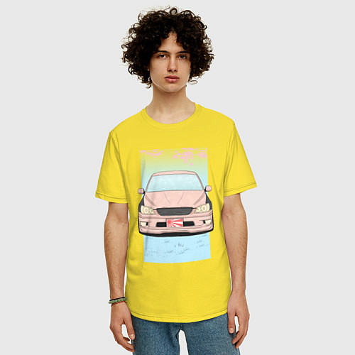 Мужская футболка оверсайз Toyota Altezza stance alternative / Желтый – фото 3