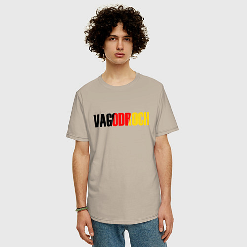 Мужская футболка оверсайз VAGODROCH / Миндальный – фото 3