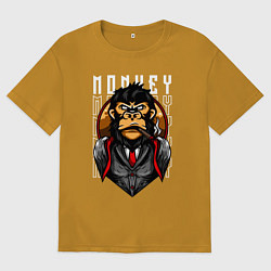 Мужская футболка оверсайз Обезьяна в костюме