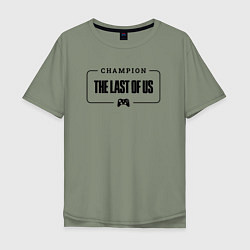 Мужская футболка оверсайз The Last Of Us gaming champion: рамка с лого и джо