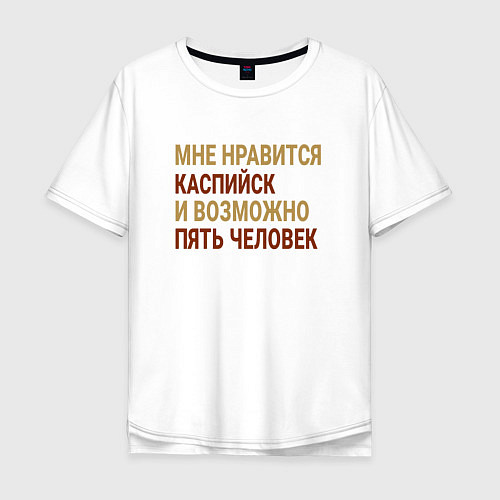 Мужская футболка оверсайз Мне нравиться Каспийск / Белый – фото 1