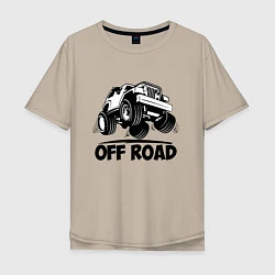Футболка оверсайз мужская Off road - Jeep Chrysler, цвет: миндальный