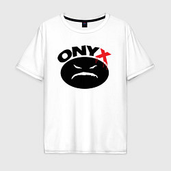 Футболка оверсайз мужская Onyx logo black, цвет: белый