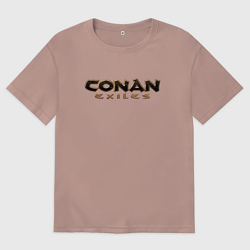 Мужская футболка оверсайз Conan exiles logo / Пыльно-розовый – фото 1