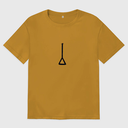 Мужская футболка оверсайз Хвостик Почита / Горчичный – фото 1