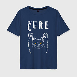 Футболка оверсайз мужская The Cure rock cat, цвет: тёмно-синий