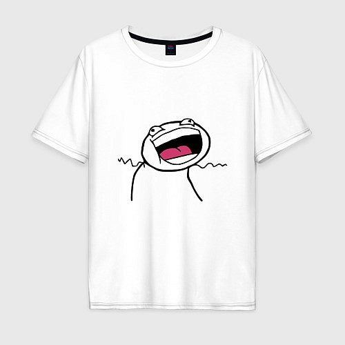Мужская футболка оверсайз Мемные стикеры - рейдж фейс / Белый – фото 1