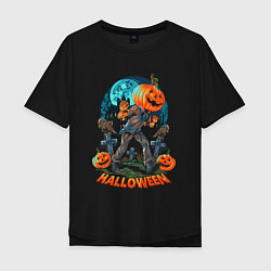 Мужская футболка оверсайз Halloween Pumpkin