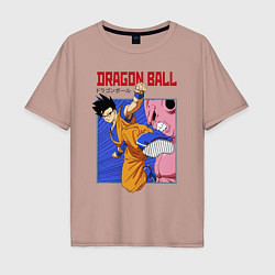 Мужская футболка оверсайз Dragon Ball - Сон Гоку - Удар