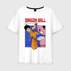 Футболка оверсайз мужская Dragon Ball - Сон Гоку - Удар, цвет: белый